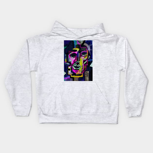 Abstract faces Kids Hoodie by Daria Kusto